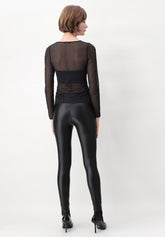 Leggings in Eco Pelle Elasticizzata effetto Termico Must Plus - Nero - Black | Oroblù