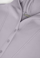 Sweat-shirt en Viscose Technique avec Capuche et Boutons Boarding Pass - Gris - Moon | Oroblù
