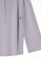 Sweat-shirt en Viscose Technique avec Capuche et Boutons Boarding Pass - Gris - Moon | Oroblù