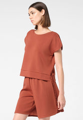 T‑shirt en modal technique Boarding Pass - Terre Cuite - Terracotta | Oroblù