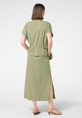 Jupe légère en tissu technique stretch New Travel - Vert Militaire - Military | Oroblù