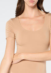 Body à Manches Courtes en Microfibre éco-élastique Skinwear - Nude - Skin | Oroblù