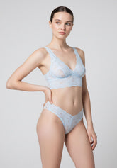 Bralette in Pizzo Elasticizzato Lacewear - Azzurro - Baby blue | Oroblù