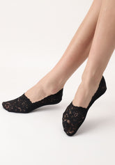 Chaussette Protège-pieds en Dentelle Lacy - Noir - Black | Oroblù