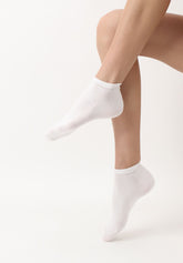 Chaussettes de Baskets en Coton Biologique - Blanc - White | Oroblù