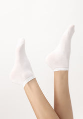 Chaussettes de Baskets en Coton Biologique - Blanc - White | Oroblù