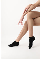 Chaussettes de Baskets en Coton Biologique - Noir - Black | Oroblù