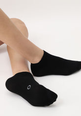 Chaussettes de Baskets en Coton Biologique - Noir - Black | Oroblù
