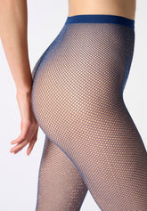 Collants Résille en Lamé Argent Diamonds Tricot - Bleu Marine 2 - Marine 2 | Oroblù
