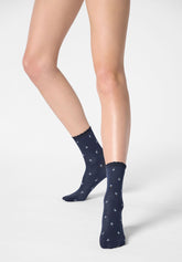 Chaussettes Opaques Floral Roses - Bleu 11 - Blue 11 | Oroblù