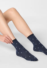 Chaussettes Opaques Floral Roses - Bleu 11 - Blue 11 | Oroblù