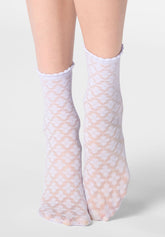 Socquette semi-transparente effet dentelle Macramé - Lilas 12 - Lilac 12 | Oroblù