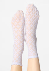 Socquette semi-transparente effet dentelle Macramé - Lilas 12 - Lilac 12 | Oroblù