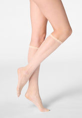 Mi‑bas transparent micro‑motif Graceful 20 - Beige Rosé 8 - Cosmetic 8 | Oroblù
