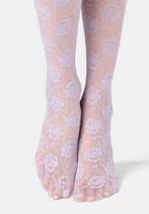 Mi-bas semi-transparent effet dentelle Lace Allure 30 - Lilas 12 - Lilac 12 | Oroblù