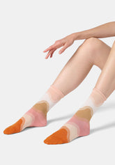 Socquette en coton motif vagues Waves - Rose Saumon - Salmon | Oroblù
