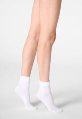 Chaussette Côtelée en Coton Bio - Blanc - White | Oroblù