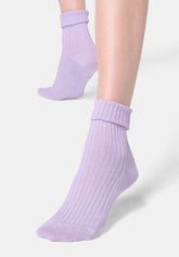 Chaussette Côtelée en Coton Bio - Lilas - Lilac | Oroblù