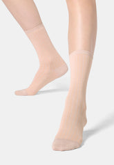 Chaussette côtelée en coton et lyocell Glowing Line - Rose Saumon - Salmon | Oroblù