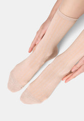 Chaussette côtelée en coton et lyocell Glowing Line - Rose Saumon - Salmon | Oroblù