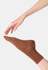 Chaussette Cheville en Lyocell et Lamé Brillant - Bronze - Bronze | Oroblù