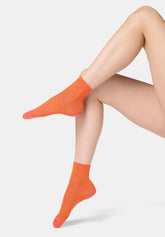 Socquette en coton jacquard Flowers - Rose Saumon - Salmon | Oroblù