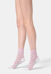 Socquette en coton motif petites fleurs Tiny Bloom - Rose Pivoine - Peony | Oroblù