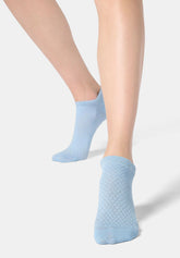 Calzino Sneakers in Cotone con Motivo Jacquard Little Texture - Azzurro Cielo - Sky | Oroblù