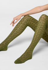 Collants Bio-Derived Sneakers Wave - Vert - Botanic | Oroblù