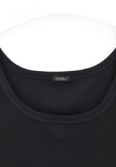 Débardeur en modal élastiqué Top Perfect Line Rib - Noir - Black | Oroblù