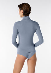Pull--a-col-roul-e-en-cachemire-micromodal-et-parfait--a-manches-longues - Bleu ciel - Sugar paper | Oroblù