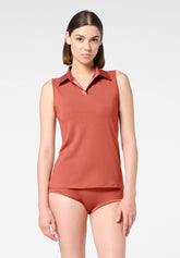 T-shirt-ras-du-cou-Perfect-Line-Cotton - Terre Cuite - Terracotta | Oroblù