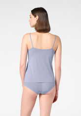 Perfect-Line-Slim-Fit-Modal-Stretch-Tank-Top - Bleu Gris - Crystal grey | Oroblù