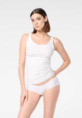 Jupe culotte a cotes elastiquees en modal Perfect Line Rib - Blanc - White | Oroblù