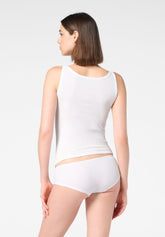 Jupe culotte a cotes elastiquees en modal Perfect Line Rib - Blanc - White | Oroblù