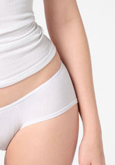 Jupe culotte a cotes elastiquees en modal Perfect Line Rib - Blanc - White | Oroblù