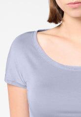 T‑shirt manches courtes col rond Perfect Line Modal - Bleu Gris - Crystal grey | Oroblù