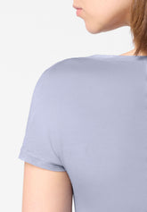 T‑shirt manches courtes col rond Perfect Line Modal - Bleu Gris - Crystal grey | Oroblù