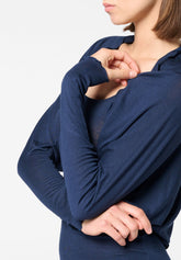Cache‑cœur en micromodal et cachemire Perfect Line Cashmere - Bleu - Blue | Oroblù