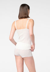 Débardeur à fines bretelles en Fil d’Écosse Luxe - Blanc - White | Oroblù