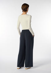 Pantalone Ampio in Tessuto Tecnico Viscosa Boarding Pass - Antracite - Anthracite | Oroblù