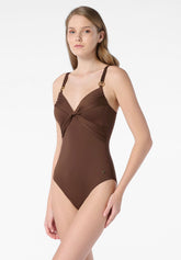 Costume Intero con Ferretto a Balconcino Color - Cacao - Cocoa | Oroblù