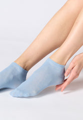 Bio-Baumwolle Sneaker Socke - Himmelblau 1 - Sky 1 | Oroblù