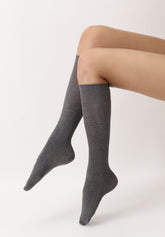 Gambaletto Coprente in Modal e Cashmere Cheryl - Grigio Melange - Grey melange | Oroblù