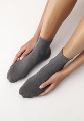 Calzino Corto in Modal e Cashmere Cheryl - Grigio Melange - Grey melange | Oroblù