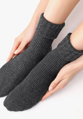 Calzino in Lana e Cashmere Hilda - Nero Melange - Black melange | Oroblù