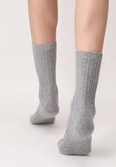 Jasmine Socken aus Wolle und Baumwolle - Grau Melange - Grey melange | Oroblù