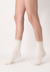 Jasmine Socken aus Wolle und Baumwolle - Wollweiß - Wool | Oroblù