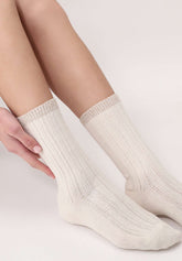 Jasmine Socken aus Wolle und Baumwolle - Wollweiß - Wool | Oroblù