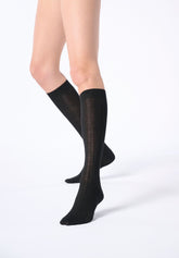 Gambaletto a Coste in Viscosa e Cashmere Light - Nero - Black | Oroblù